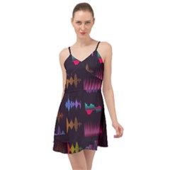 Colorful-sound-wave-set Summer Time Chiffon Dress by Vaneshart