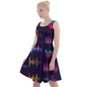 Colorful-sound-wave-set Knee Length Skater Dress View1