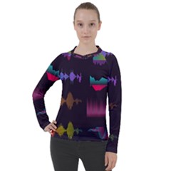 Colorful-sound-wave-set Women s Pique Long Sleeve Tee