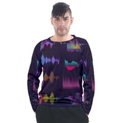 Colorful-sound-wave-set Men s Long Sleeve Raglan Tee