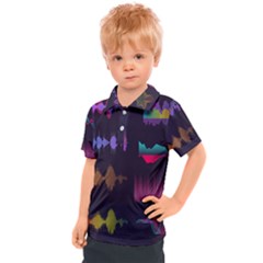 Colorful-sound-wave-set Kids  Polo Tee