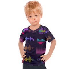 Colorful-sound-wave-set Kids  Sports Tee