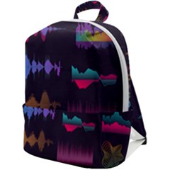 Colorful-sound-wave-set Zip Up Backpack