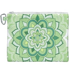 Floral-green-mandala-white Canvas Cosmetic Bag (xxxl) by Vaneshart