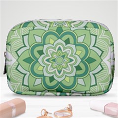 Floral-green-mandala-white Make Up Pouch (small) by Vaneshart