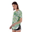 Floral-green-mandala-white Perpetual Short Sleeve T-Shirt View2