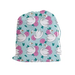 Classy-swan-pattern Drawstring Pouch (xl)