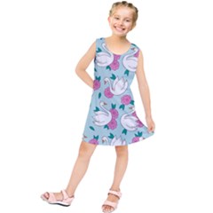 Classy-swan-pattern Kids  Tunic Dress