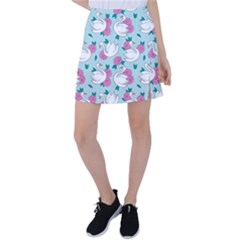 Classy-swan-pattern Tennis Skirt