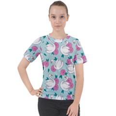 Classy-swan-pattern Women s Sport Raglan Tee