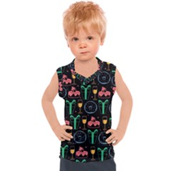 Hand-drawn-happy-birthday-pattern-background Kids  Sport Tank Top