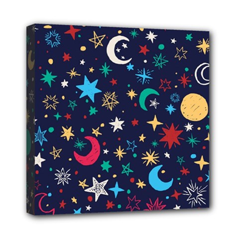 Colorful-background-moons-stars Mini Canvas 8  X 8  (stretched) by Vaneshart