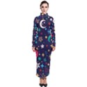 Colorful-background-moons-stars Turtleneck Maxi Dress View1