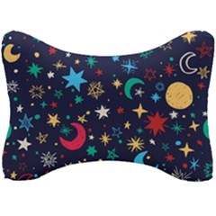 Colorful-background-moons-stars Seat Head Rest Cushion by Vaneshart