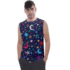 Colorful-background-moons-stars Men s Regular Tank Top