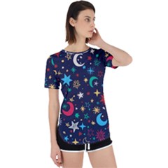 Colorful-background-moons-stars Perpetual Short Sleeve T-shirt