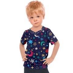 Colorful-background-moons-stars Kids  Sports Tee