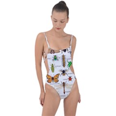 Insects Seamless Pattern Tie Strap One Piece Swimsuit by Vaneshart