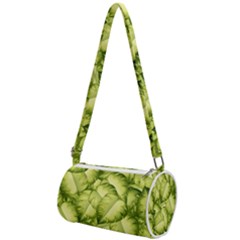 Seamless Pattern With Green Leaves Mini Cylinder Bag