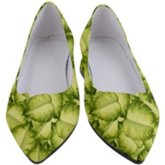 Seamless Pattern With Green Leaves Women s Block Heels 