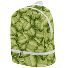 Seamless Pattern With Green Leaves Zip Bottom Backpack