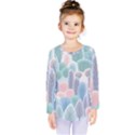 Abstract-seamless-pattern-with-winter-forest-background Kids  Long Sleeve Tee View1