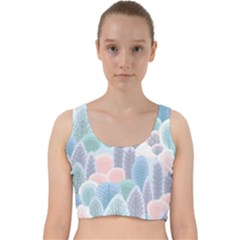 Abstract-seamless-pattern-with-winter-forest-background Velvet Racer Back Crop Top by Vaneshart