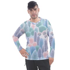 Abstract-seamless-pattern-with-winter-forest-background Men s Pique Long Sleeve Tee