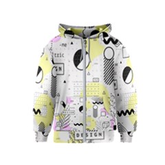 Graphic Design Geometric Background Kids  Zipper Hoodie by Vaneshart