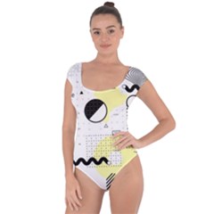 Graphic Design Geometric Background Short Sleeve Leotard  by Vaneshart