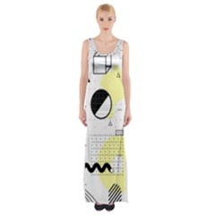 Graphic Design Geometric Background Thigh Split Maxi Dress by Vaneshart