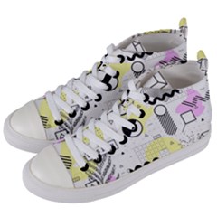 Graphic Design Geometric Background Women s Mid-top Canvas Sneakers by Vaneshart