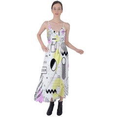 Graphic Design Geometric Background Tie Back Maxi Dress by Vaneshart