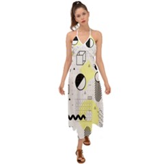 Graphic Design Geometric Background Halter Tie Back Dress  by Vaneshart