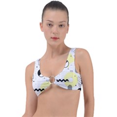 Graphic Design Geometric Background Ring Detail Bikini Top