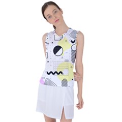 Graphic Design Geometric Background Women s Sleeveless Sports Top