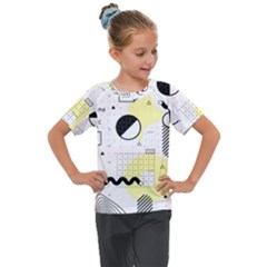 Graphic Design Geometric Background Kids  Mesh Piece Tee