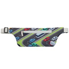 Urban-cars-seamless-texture-isometric-roads-car-traffic-seamless-pattern-with-transport-city-vector- Active Waist Bag