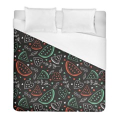 Seamless-vector-pattern-with-watermelons-mint -- Duvet Cover (full/ Double Size) by Vaneshart