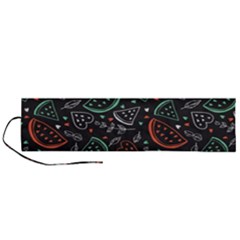 Seamless-vector-pattern-with-watermelons-mint -- Roll Up Canvas Pencil Holder (l) by Vaneshart