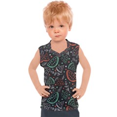 Seamless-vector-pattern-with-watermelons-mint -- Kids  Sport Tank Top