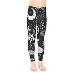 Vector-set-sketch-drawn-with-space Kids  Leggings by Vaneshart