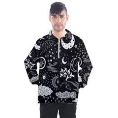 Vector-set-sketch-drawn-with-space Men s Half Zip Pullover by Vaneshart