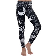 Vector-set-sketch-drawn-with-space Kids  Lightweight Velour Classic Yoga Leggings by Vaneshart