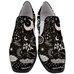 Vector-set-sketch-drawn-with-space Women Slip On Heel Loafers by Vaneshart