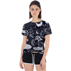 Vector-set-sketch-drawn-with-space Open Back Sport Tee