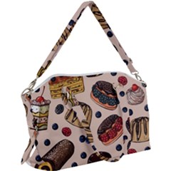 Seamless-pattern-with-sweet-cakes-berries Canvas Crossbody Bag