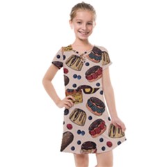 Seamless-pattern-with-sweet-cakes-berries Kids  Cross Web Dress