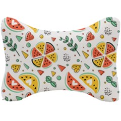 Seamless-hipster-pattern-with-watermelons-mint-geometric-figures Seat Head Rest Cushion by Vaneshart