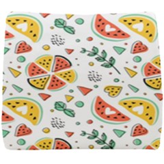 Seamless-hipster-pattern-with-watermelons-mint-geometric-figures Seat Cushion by Vaneshart